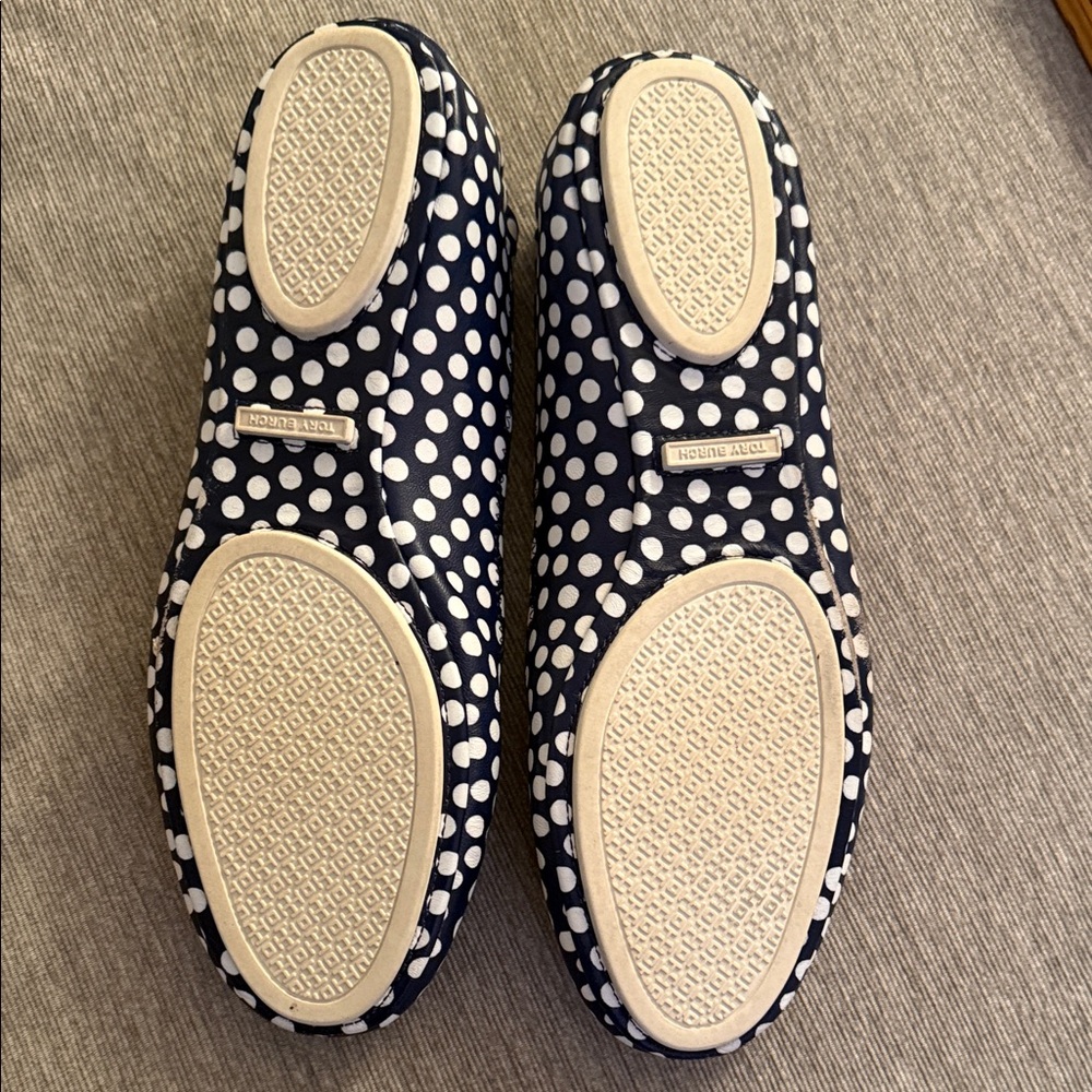 Tory Burch Navy and White Polka Dot Flats - Picture 2 of 5